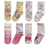 Peppa Pig Socks Boys Girls Kids - Pack of 4 (12.5-3.5, Lemon/White)