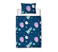 Peppa Pig Space Rocket Junior Duvet Cover Set | Reversible Design with Pillowcase | Fun Kids Bedding for Toddlers & Children’s Bedrooms