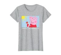 Peppa Pig Starting The Weekend Meme T-Shirt, Women, Heather Grey, Medium
