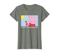 Peppa Pig Starting The Weekend Meme T-Shirt, Women, Olive Heather, 3X-Large