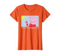 Peppa Pig Starting The Weekend Meme T-Shirt, Women, Orange, Medium
