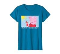 Peppa Pig Starting The Weekend Meme T-Shirt, Women, Sapphire Blue, Large