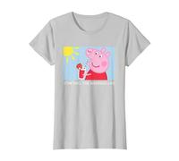Peppa Pig Starting The Weekend Meme T-Shirt, Women, Silver Grey, Small