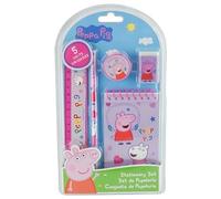 Peppa Pig Stationery Set for Girls - 5PC School Supplies Kit with A5 Notebook, Pencil, Eraser, Ruler & Sharpener - Cute Back to School Gift for Kids Ages 3-12