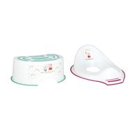Peppa Pig Step Stool, Potty Training Toilet Seat, Plus Peppa Pig Pink Training Seat, Lightweight, Anti-Stick Portable Seat 18M+ Toddler Toilet Range Bundle