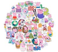 Peppa Pig Sticker Pack Die Cut Vinyl Large Deluxe Stickers Variety Pack - Laptop, Water Bottle, Scrapbooking, Tablet, Skateboard, Indoor/Outdoor - Set of 50