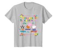 Peppa Pig Suzy Sheep, and Zoe Zebra Always Chillin' T-Shirt, Youth, Silver Grey, Medium