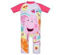 Peppa Pig Swimming Costume | Girls All in One Swimsuit | Short Sleeve Girls Swimwear | Ages 18 Months to 8 Years | Pink 4-5 Years
