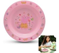 Peppa Pig Tableware Kids Feeding Plate Pink, Toddlers Self Feeding Training Plate, Durable and Microwave Safe Tool for Mealtimes 6+ Months Babies - 17.5cm (Dia)