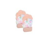 Peppa Pig Teething Mitt, 2 Pack 3M+ Teething Mitten for Babies, Grow with Peppa Pig Infant Soothing Pain Relief Mitt with a Velcro Strap (Pink, One Size)