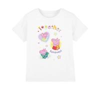 Peppa Pig Together Forever Kids T Shirt, White, 5-6