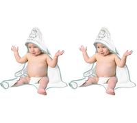 Peppa Pig Towel 100% Cotton Terry 0M+ Super Absorbent Machine Washable 75 x 75cm Unisex Baby Bath Beach Swimming Towel for Children with Hood (Pack of 2)