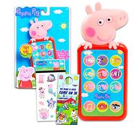 Peppa Pig Toy Phone for Girls - Bundle with Sound Buttons, Stickers & Door Hanger | Peppa Pig Phone for Toddler Girls