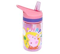 Peppa Pig Tritan Water Bottle 400ml, Kids School and Sports Water Bottle with Straw and Carry Handle, Girls Camping and Gym Bottle, Picnic and Traveling Gift