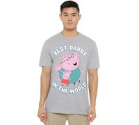 Peppa Pig Best Daddy In The World T Shirt, Heather Grey Hasbro Grey XL