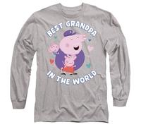 Peppa Pig Tv Best Grandpa in The World Unisex Long Sleeve T Shirt, Heather Grey, S