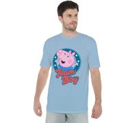 Peppa Pig Tv George Pig Team Boy Badge Unisex T Shirt, Sky Blue, S