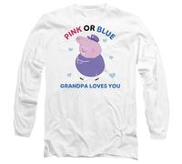 Peppa Pig Tv Pink Or Blue Grandpa Pig Loves You Unisex Long Sleeve T Shirt, White, S
