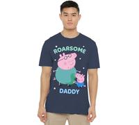 Peppa Pig Tv Roarsome Daddy Pig Unisex T Shirt, Heather Navy, XL