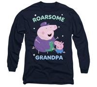 Peppa Pig Tv Roarsome Grandpa Pig Unisex Long Sleeve T Shirt, Navy, S