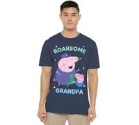 Peppa Pig Tv Roarsome Grandpa Pig Unisex T Shirt, Heather Navy