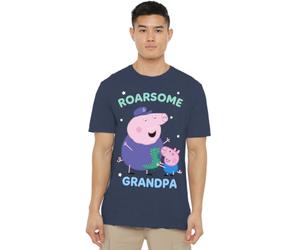 Peppa Pig Tv Roarsome Grandpa Pig Unisex T Shirt, Heather Navy