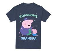 Peppa Pig Tv Roarsome Grandpa Pig Unisex T Shirt, Heather Navy, Medium