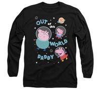 Peppa Pig Tv World Daddy Pig Unisex Long Sleeve T Shirt, Black, M