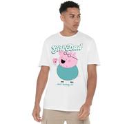 Peppa Pig Unisex Peppa Pig - Daddy Pig Girl Dad and Loving It Unisex T Shirt, White T-Shirt