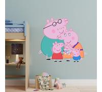 Peppa Pig Wall Sticker - Peppa and Family Group Hug Wall Decal Kids Art (60cm Width x 55cm Height)