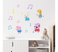 Peppa Pig Wall Sticker - Peppa Pig and Friends Playing Music Set Wall Decal Kids Art (60cm Width x 30cm Height)