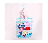 Peppa Pig Hooded Towel Poncho | Super Soft Feel, Waves Design | Swimming Changing Robe Perfect The Home, Bath & Beach, Multicoloured, 115 x 50 cm
