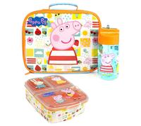 Peppa Pig Lunch Bag Bottle and Snack Pot | Girls Blue | Official Merch
