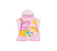 Peppa Pig Women's Striped Hooded Towel Poncho in Pink Peppa Pig Pink