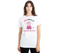 Peppa Pig Women's Tv Pink Or Blue Grandma Pig Loves You Ladies T Shirt, White, S