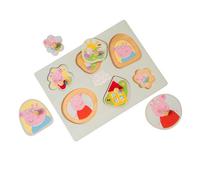 Peppa Pig Wooden Puzzle Set for Toddlers 12+ Months Chunky Wooden Puzzle Pieces