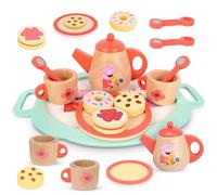 Peppa Pig Wooden Play Set for Toddlers Age 3+, Play Set for Pretend Play, Party Set for Children, Durable Wooden Kitchen Toys, Fun Set for Toddlers and Kids (Tea Set)