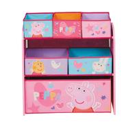 Peppa Pig Wooden Toy Organiser with 6 Storage Bins - Pink
