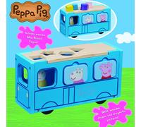 PEPPA PIG WORLD OF WOOD WOODEN BUS SHAPE SORTER INCLUDES MISS RABBIT FIGURE