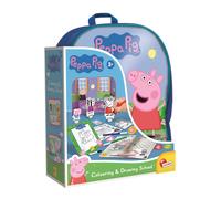 Lisciani - PEPPA PIG COLOURING AND DRAWING SCHOOL - For Children Aged 3 and Up - Includes Backpack, Markers, Workbook, Stickers, Write-and-Erase Board - Educational Toy