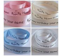 Peppa Ribbon 38mm Wide Satin Ribbon add Any Name of Your Choice Cake Ribbon Gift wrap