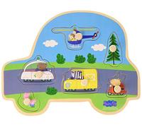Peppa Wooden Knob Puzzle - Transport