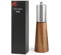 Pepper and Salt Grinder, Adjustable Manual Ceramic Grinder, Grinding from Coarse to Fine, Wooden Pepper Mill, Suitable for Home, Kitchen, Barbecue, Party