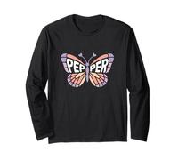 Pepper Butterfly - Personalized Cute Name Word Art Long Sleeve T-Shirt