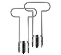 Pepper Corer 2Pcs 6" Mirror Polished Stainless Steel T-Shaped Bell Pepper Corer Quick & Labor-Saving Coring Tool for Pear, Bitter Gourd