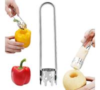 Pepper Corer Seed Remover Tool, 2025 New Red Bell Pepper Seed Corers, Stainless Steel Fruite Vegetables Corers, Apple Jalapeno Corer Tool Kitchen Gadget (1PC-B)