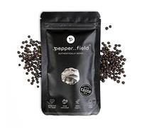 Pepper Field Kampot Pepper Black - Authentic Spice Black Peppercorns Whole Cambodia, Whole Peppercorns for Grinder & Kitchen, Cooking & BBQ, Great Taste & Fair Trade, Ideal for Meat or Salad (50g)