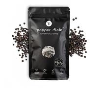 Pepper Field Kampot Pepper Black - Authentic Spice Black Peppercorns Whole Cambodia, Whole Peppercorns for Grinder & Kitchen, Cooking & BBQ, Great Taste & Fair Trade, Ideal for Meat or Salad (100g)