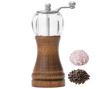 Pepper Grinder, Hand Cranked Manual Salt Grinder Coarseness Adjustable Pepper Mill, Food Grade Refillable Kitchen Utensils, Retro Color