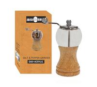 Pepper Grinder Set， Manual Grinder Classic Hand Shake Style，1pcs-6in, EP Material Acrylic,Ceramic Blades with Adjustable Coarse Mill, Enjoy Your Best Fresh Ground Pepper Sea Salts and Various Spices